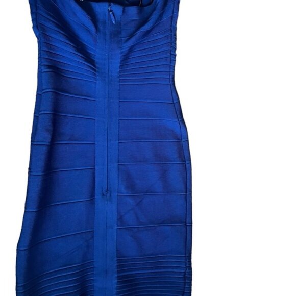 Herve Leger Nazik bodycon bandage dress bright blue - Picture 2 of 4